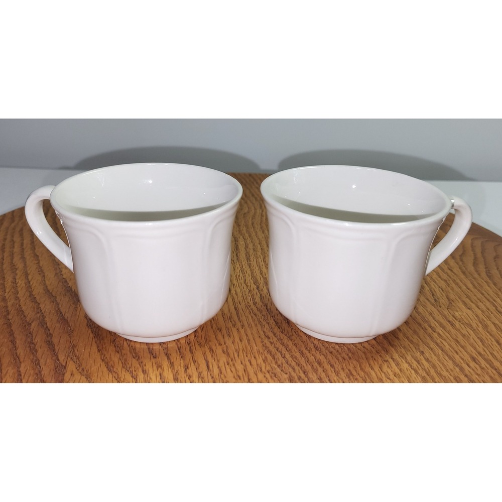Harmony House Federalist Ironstone Cups White Set of 2 Japan 4238